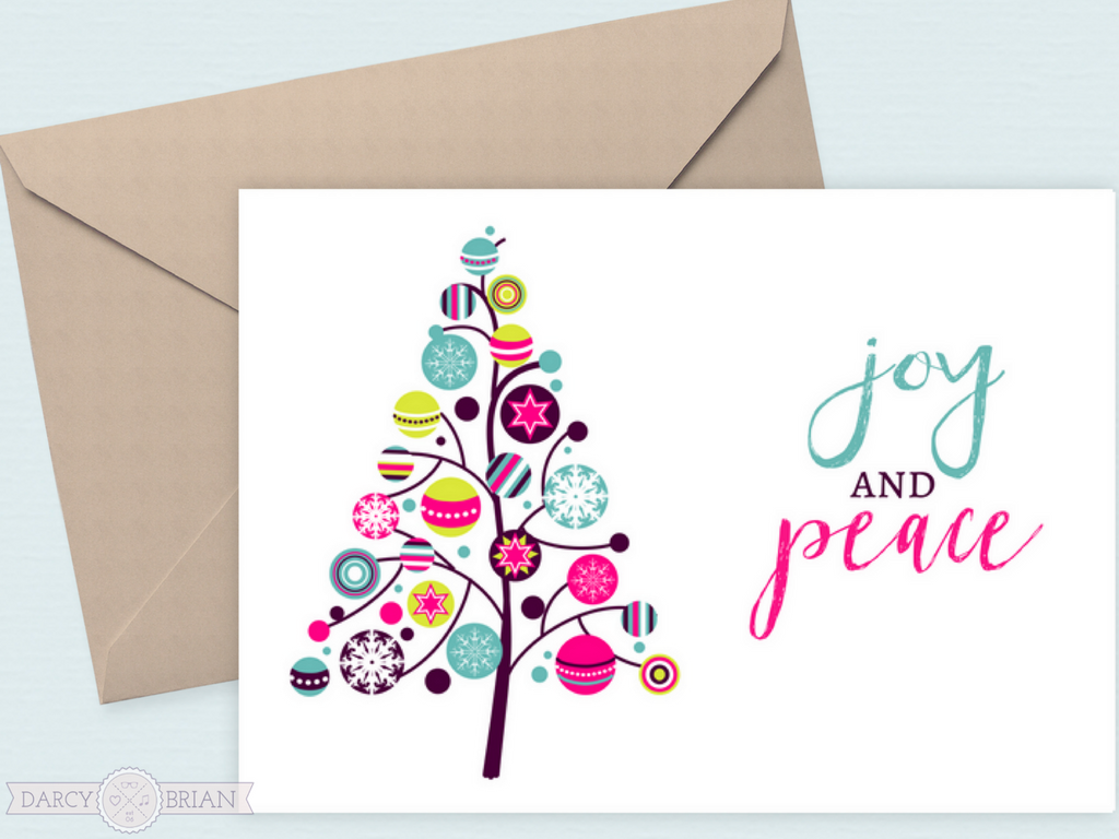 joy and peace free printable holiday cards